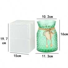 1pc Glass Vase With Wooden Hearts And Rope Modern Clear Textured Flower Vase Home Decor Centerpiece Table Decor Vase (Flowers Not Included) Gifts Birthday Graduation Back To School Room Decor School Supplies