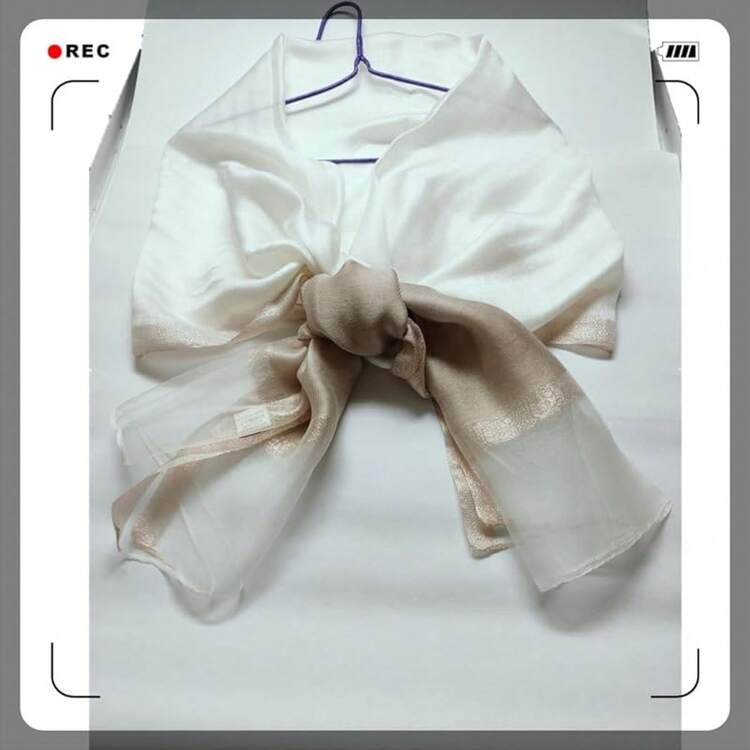 Womens Scarves Lightweight Silk Scarf Shawls And Wraps For Evening Dresses Summer Beach Wedding Shawl Giftshalloween - 新米色 - 查看 7
