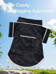 1pc Pet Clothes, Shiny Luxurious Sleepwear For Dogs/Cats, Shiny Fabric Design Shirt, Contrast Trim, Comfortable & Soft, Pet Casual Loungewear For Small Pets - Multicolor - View 7