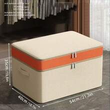 1 Peça Caixa de Armazenamento com Zíper Coberto - Caixa de Armazenamento de Tecido com Tampa, Caixa de Armazenamento Dobrável para Organização de Armário, Roupas, Toalhas, Fios, Artigos de Higiene, Suprimentos de Escritório, Adequado para Sala de Estar, Quarto, Despensa