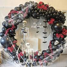 万圣节气球花环拱门套件、多色气球、万圣节室内装饰品、万圣节派对装饰气球。 - 彩色 - 查看 7