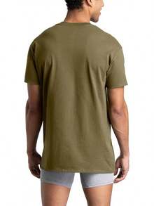 Mens Pocket Tee Undershirts, Wicking &, Short Sleeve Pocket-Shirts, Breathable Comfort - 多種大地色系 - 6 件裝 - 口袋裝 - 查看 3
