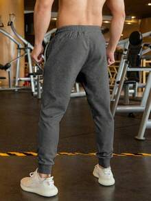 Men's Casual Sports Pants, Drawstring Waist Jogger Pants For Running, Workout, Jogging, For Fall - Dark Grey - View 2