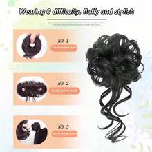 Synthetic Hair Bun Scrunchie Wig, Children's Wig, Girls' Flower Bun Hairstyle Wig Accessories, Wig Scrunchie, Funny Long Beard Wig - Multicolor - View 4