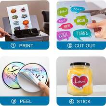 Holographic Printable Sticker Paper, Vinyl Rainbow Sticker Paper For Inkjet & Laser Printer, 10 Sheets Dries Quickly Waterproof Sticker Paper A4- 8.27 X 11.7 Inch - A4 - View 6