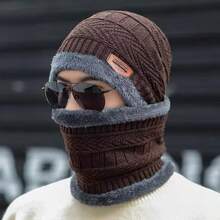 2 szt./zestaw czapki z czaszką i ocieplacza na szyję, ciepła podszewka z polaru, wiatroszczelna i chroniąca przed zimnem, odpowiednia do jazdy na nartach, pieszych wędrówek, podróży, jazdy na rowerze, codziennego użytku, 6 opcji kolorystycznych dla mężczyzn i kobiet