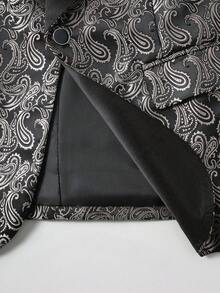 Men's Jacquard Cashew Pattern Suit Jacket, Formal Banquet Evening Wear