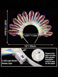 1pc LED Glowing Headband Decor Light - Luminous Holiday Headpiece, Halloween Gift, Birthday Decor, Wedding Decor, Halloween Party Flashing Crown Atmosphere Light, Suitable For Nightclub, Cosplay, Music Festival, Headband Light, New Year, Christmas, Party, Bar, Birthday And Wedding Neon Headband Atmosphere Light - Luminous Headband Light - View 11