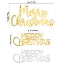 1 buc/3 buc/6 buc auriu argintiu Crăciun fericit acrilic tort lateral decorațiuni pentru petrecere de Crăciun DIY tort decorațiuni consumabile Crăciun decorațiuni de Crăciun pijamale de Crăciun cadouri de Crăciun decor de Crăciun