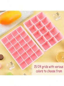 2 bucăți de matriță pentru cuburi de gheață, matriță din silicon pentru cuburi de gheață, cutie de gheață pentru frigider de mare capacitate, pătrată, fabricare convenabilă de gheață, ambalaj sigilat cu capac, potrivit pentru mâncarea pentru bebeluși, accesorii de bucătărie