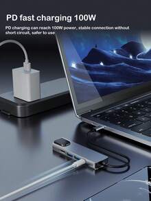 One-To-Five Type-C 4K High-Definition HDTV With PD 100W Charging USB 3.0 And USB 2.0 Data Transmission Expansion Dock