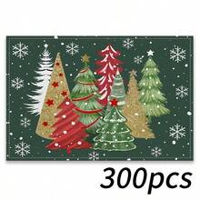 4/6pcs/Set, Fashionable Christmas Tree Pattern Printed Linen Placemats, Size 12*18 Inches/30*45 Cm, Home Decor, Suitable For Dining Table. - Multicolor - View 26