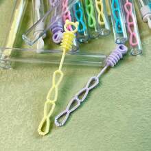 5支彩色多孔心形泡泡棒，户外活动泡泡液用品，营造节日氛围 - 混色 - 查看 11