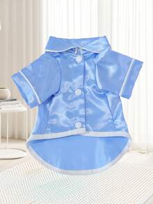 1pc Pet Clothes, Shiny Luxurious Sleepwear For Dogs/Cats, Shiny Fabric Design Shirt, Contrast Trim, Comfortable & Soft, Pet Casual Loungewear For Small Pets - Multicolor - View 10