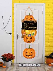 1 pezzo Decorazione per porta a forma di zucca di Ognissanti, Dolcetto o scherzetto, come regalo di Ognissanti, Decorazioni di Ognissanti, Ornamenti appesi, Bandiera decorativa appesa, Cartelli spaventosi e malvagi per Ognissanti da esterno, Decorazione per porta d'ingresso, Decorazione stagionale