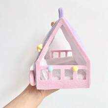 1个全新毛绒帐篷床，可爱娃娃睡床，创意娃娃室内装饰，迷你睡袋挂饰，适合各种节日礼物、史迪奇玩具、旅行玩具、课堂减压玩具、迷你小物、洗澡玩具、圣诞文具、减压球、生日礼物、圣诞礼物、万圣节礼物、完美礼物 [仅含帐篷，不含娃娃] - 彩色 - 查看 4