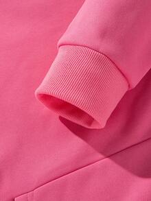 Sudadera con capucha de unicolor versátil y de moda para hombres, otoño - Rosa Fucsia - Ver 6