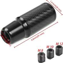 Muge Racing Gear Shift Knob (Black) – 5-Speed Universal Aluminum Stick | With 3 Adapters - Black - View 3
