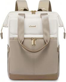 LOVEVOOK Laptop Backpack Women Work Laptop Bag With USB Port - Light Grey & Pink - View 1