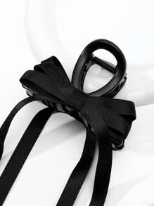 1 件女士纯色双层蝴蝶结丝带发爪夹，适合日常使用可爱发夹发夹发夹发夹发夹接发夹，蝴蝶结配饰，学校用品，学院秋冬发饰，适合女士度假装扮