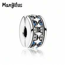 Manyilus Manyilus 1 Stück Sterling Silber Anhänger Perle Clip, Stern Mond funkelnde Diamanten Herz Charm Serie. Geeignet für Armbänder, Halsketten und Armreifen, es ist ein ausgezeichnetes Schmuckgeschenk für Freunde, Familie und Damen - ideal als Geburtstagsgeschenk, Muttertagsgeschenk und Freundschaftstagsgeschenk.