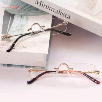 1 件/2 件时尚女士矩形眼镜，装饰性无度数眼镜，适合办公室