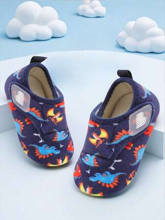 Kids Warm Lightweight Furry Wide Version Home Shoes For Girl Boys, Comfortable Rubber Soft Sole Bottom Walking Shoes For Indoor/Outdoor Autumn And Winter