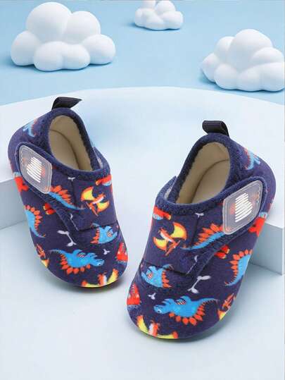 Kids Warm Lightweight Furry Wide Version Home Shoes For Girl Boys, Comfortable Rubber Soft Sole Bottom Walking Shoes For Indoor/Outdoor Autumn And Winter