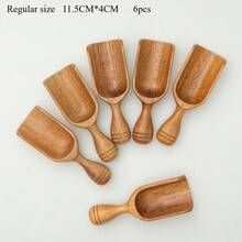 厨房与餐厅用品、厨房用具及小工具、量具、量勺、平铲、红木量勺、咖啡豆量勺、红木勺、木罐勺、木浴盐勺、茶匙、洗衣粉勺、奶粉勺、木糖勺、蜂蜜勺多件套，送给妻子或母亲的礼物。有1件套/2件套/3件套/4件套/5件套/6件套可选，家庭晚餐用品，圣诞派对用品 - 原木色 - 查看 14