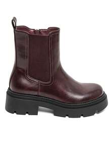 Bottines Chelsea Femme Semelle Crantée – Élégance Urbaine - Burgundy - View 2