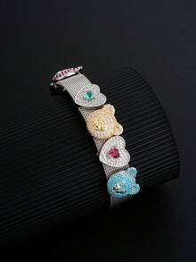 1 pezzo Set di braccialetti in acciaio inossidabile fai-da-te con ciondoli a forma di lettera, petalo, cuore, foglia - Bianco K - Visualizzare 6
