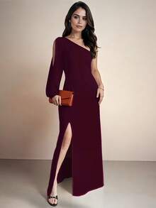 Women Long Dresses - Red Violet - View 3