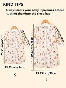 1件柔软舒适的100%纯棉婴儿长袖睡袋，双层保暖婴儿长袖睡袋，适合作为送给男宝宝和女宝宝的睡眠礼物 - 彩色 - 查看 3