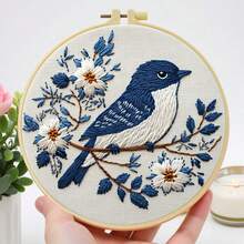 1 Piece Embroidery Set, 20x20cm/7.9x7.9 Inches, Bird, Deer, Winter Landscape Pattern, Handmade DIY Embroidery Set For Adults And Beginners, Includes Embroidery Cloth, Instruction Manual, Embroidery Stretch And Needle, Suitable For Holiday Gifts For Friends Or Family, Furniture, Office Handmade Artwork - Multicolor - View 5