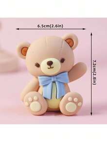 1 件可爱熊蛋糕装饰，蓝色蝴蝶结熊蛋糕装饰，彩虹条纹拱门蓝色礼盒蓝色星云蛋糕装饰，适合洗礼生日派对蛋糕装饰，适合性别揭晓派对蛋糕装饰，迎婴派对蛋糕装饰 - 藍色 - 查看 8