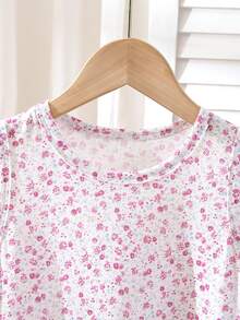 2pcs/Set Girls Casual Sweet Style Long Sleeve Jacket And Ditsy Floral Dress Outfit, Spring/Summer New Arrival - Multicolor - View 9