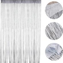 Rèm dây bóng 300 X 250 Cm, Màu đen, Rèm treo tường, Trang trí cửa sổ, Vách ngăn phòng, Chống ruồi, Thích hợp cho đám cưới, quán cà phê, nhà hàng - Xám - Xem 2