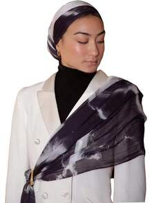 ZGMYC Watercolour Floral Printed Hijab Scarf For Women Soft Modal Cotton Instant Hijab Head Wraps Shawls Long Scarveshalloween - Color 3 - 查看 7