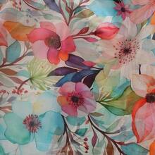 100% Mulberry Silk Scarf For Women Lightweight Long Scarves Beach Wraps Cover Up -Travel Photography Scarfhalloween - 橘色 粉紅色 藍色 花 - 查看 4