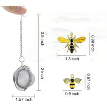 Stainless Steel Mesh Tea Infuser, 2.1 Inch Tea Ball With Honey Bee Pendant Tea Strainer Tea Diffuser Tea Steeper For Filtering Tea,Tea Infusers For Loose Tea (Bee, 2PC)