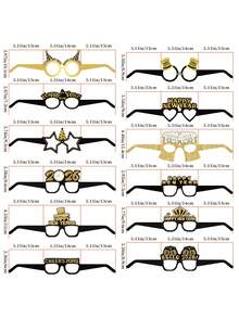 2026 新年派对装饰，跨年晚会学校派对用品，趣味拍照道具眼镜，纸质眼镜