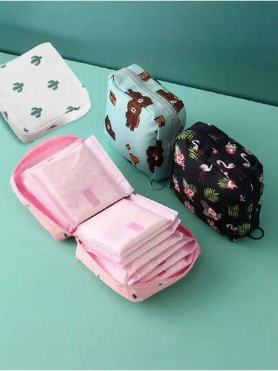 6/1pc Portable Sanitary Pad Storage Bag, Zipper Sanitary Pad Organizer Bag, Practical Multi-Function Travel Storage Bag, Menstrual Pad Pouch, Portable Menstrual Pad Storage Bag