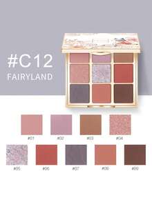 CATKIN 9-Color Matte & Shimmer Eyeshadow Palette, High Pigment Matte & Pearl Eyeshadows, Neutral Eyeshadow Palette "C12 Wonderland" - C12 Fairyland - 查看 7