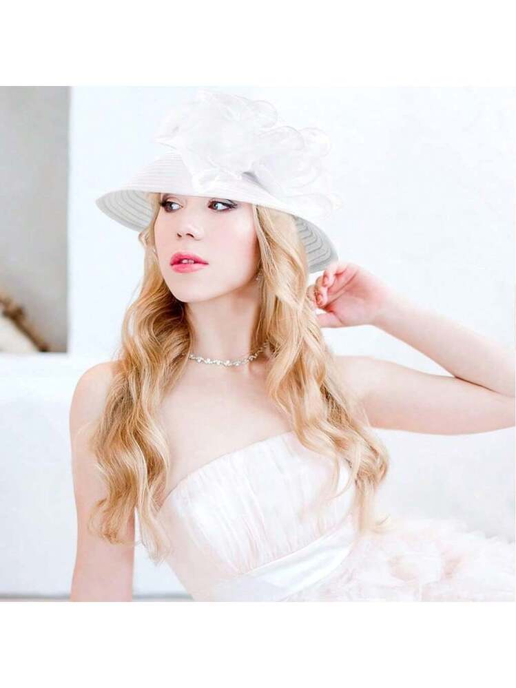 Lady Church Derby Dress Cloche Hat Fascinator Floral Tea  display picture 1