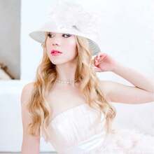 Lady Church Derby Dress Cloche Hat Fascinator Floral Tea Party Wedding Bucket Hat S051 - Sd708-xanh hoàng gia - Xem 8