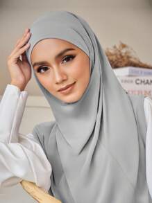 1pc Instant Hijab Muslim Instant Khimar, Soft, Comfortable, Breathable, Skin-Friendly Crystal Linen Fabric, Forehead Strap Design For Secure Fit, Multiple Wearing Styles, Suitable For Daily Life, Worship, Gathering, Prayer, Pilgrimage