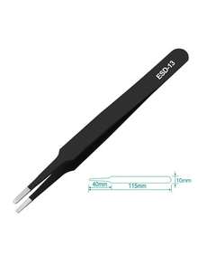 1/2 Stücke Nagel-Kunst Edelstahl Pinzette Schwarze Ellbogen Hand Zelt Clip Haar Picking Nagel Transplantation Wimpern Gerade Pinzette