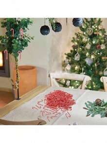 20pcs/5pcs Christmas Candy Cane Decorations, Colorful Mini Artificial Candy Canes, Santa Claus Sticks Without Holes For Hanging, DIY Wreath Decor Accessories, Christmas Decorations, DIY Craft Supplies, Tabletop Decor, Holiday Atmosphere Decoration Props