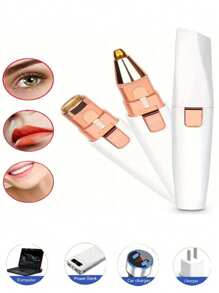 1 pieza Eliminador de vello facial portátil y mini, afeitadora facial para mujeres, dispositivo de eliminación de vello facial y cejas, afeitadora indolora y recargable por USB adecuada para cejas, labios, Body, barbilla y brazos, afeitadora multifuncional para mujeres