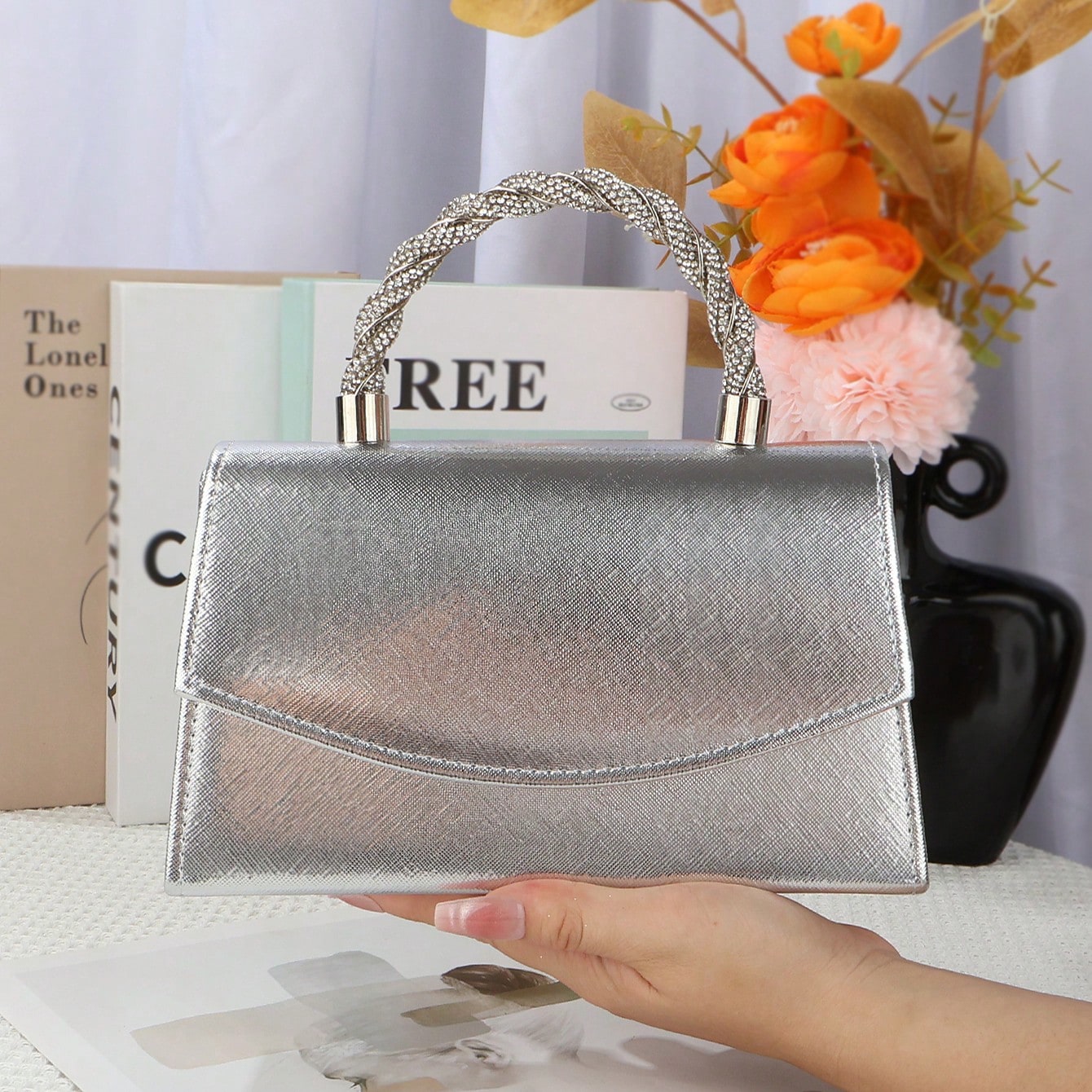 Shiny Clutch Bag, Suitable For Formal Events And Galas, Elegant And Fashionable, Women's Handbag, Perfect For Parties, Weddings, Galas, Formal Dinners, Can Be Paired With Wedding Gowns, Formal Dresses, Prom Dresses, Birthday Dresses.